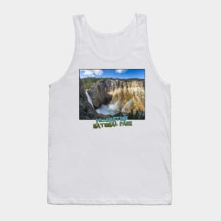 Wyoming State Outline (Lower Yellowstone Falls) Tank Top